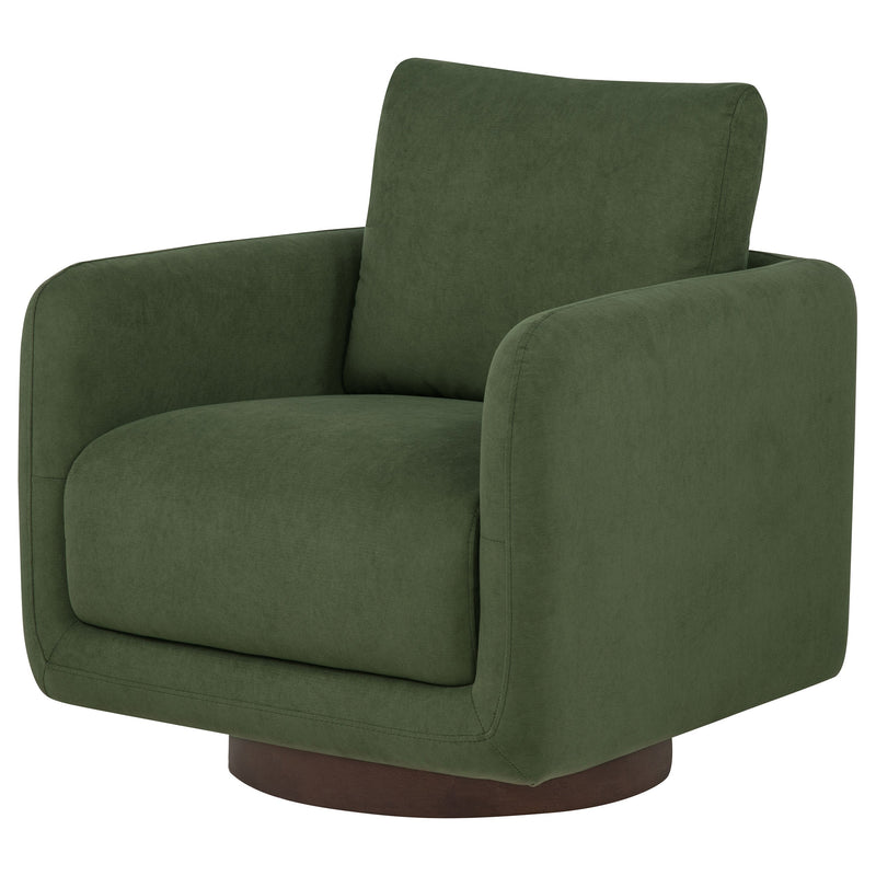 Iris Fabric Upholstered Swivel Accent Chair Ivory