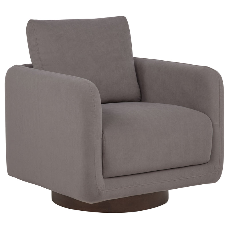 Iris Fabric Upholstered Swivel Accent Chair Ivory
