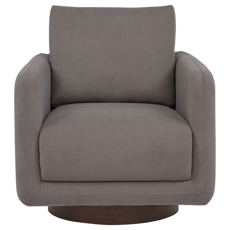 Iris Fabric Upholstered Swivel Accent Chair Ivory