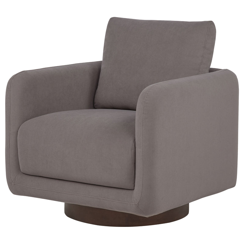 Iris Fabric Upholstered Swivel Accent Chair Ivory