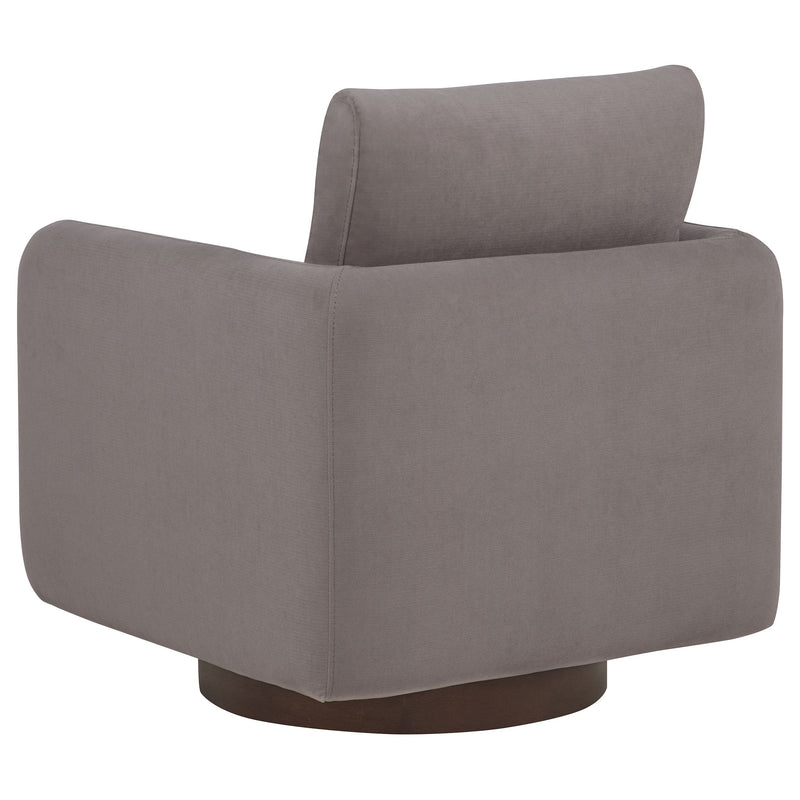 Iris Fabric Upholstered Swivel Accent Chair Ivory