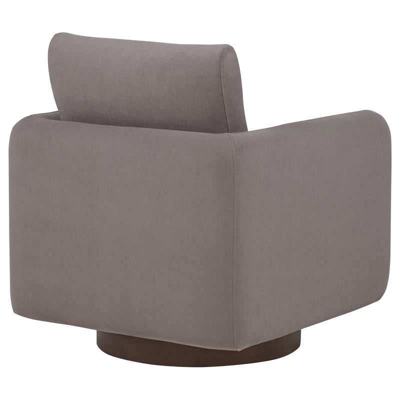 Iris Fabric Upholstered Swivel Accent Chair Ivory