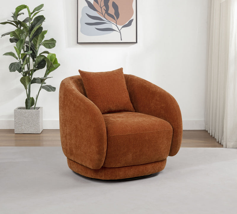 Arnaud Chenille Upholstered Swivel Accent Chair Green