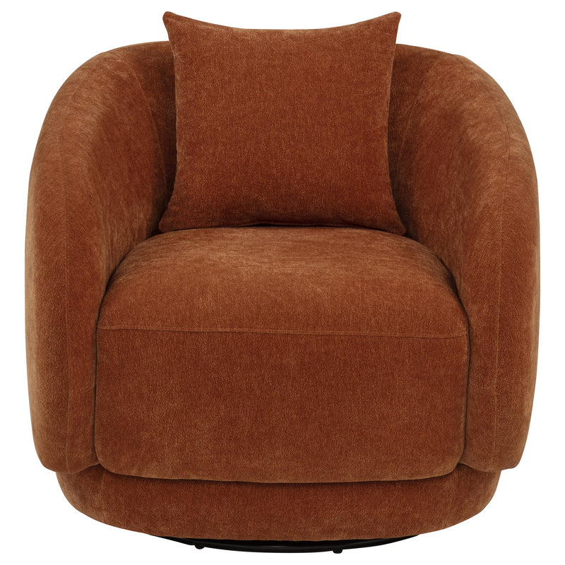 Arnaud Chenille Upholstered Swivel Accent Chair Green