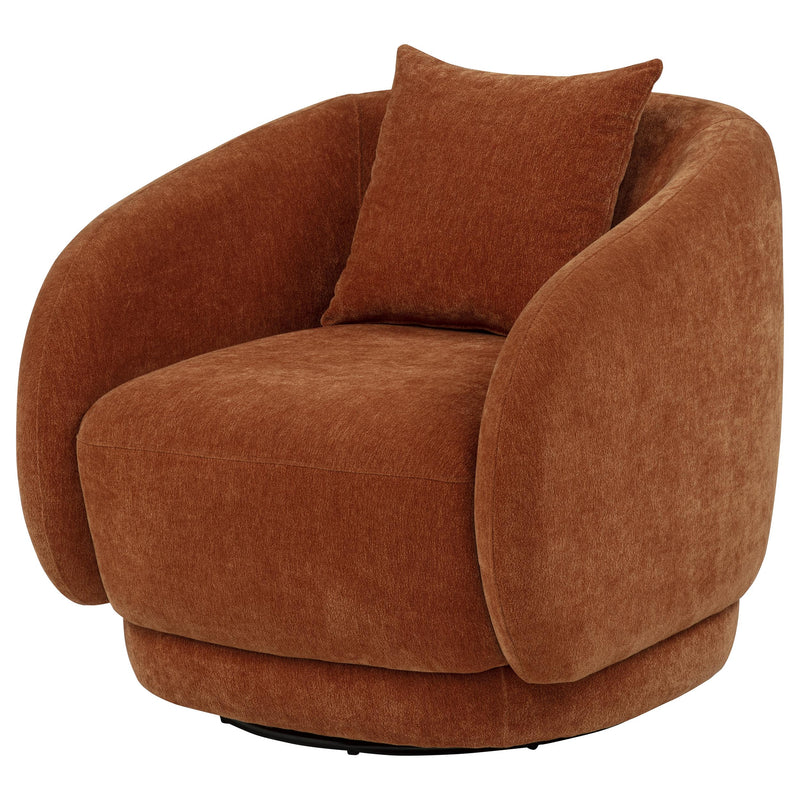 Arnaud Chenille Upholstered Swivel Accent Chair Green