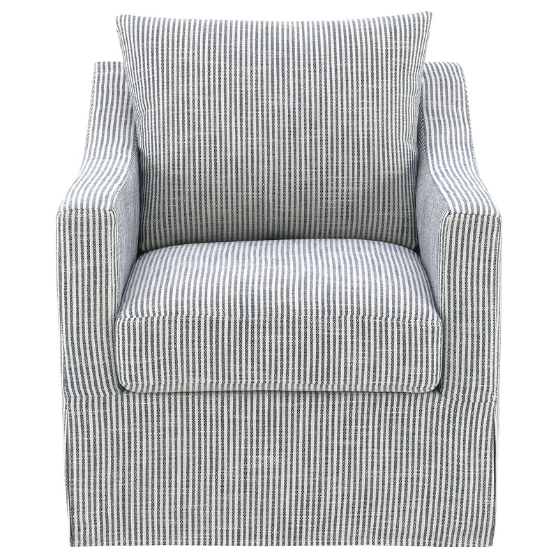 Winter Upholstered Sloped Arm Accent Swivel Chair