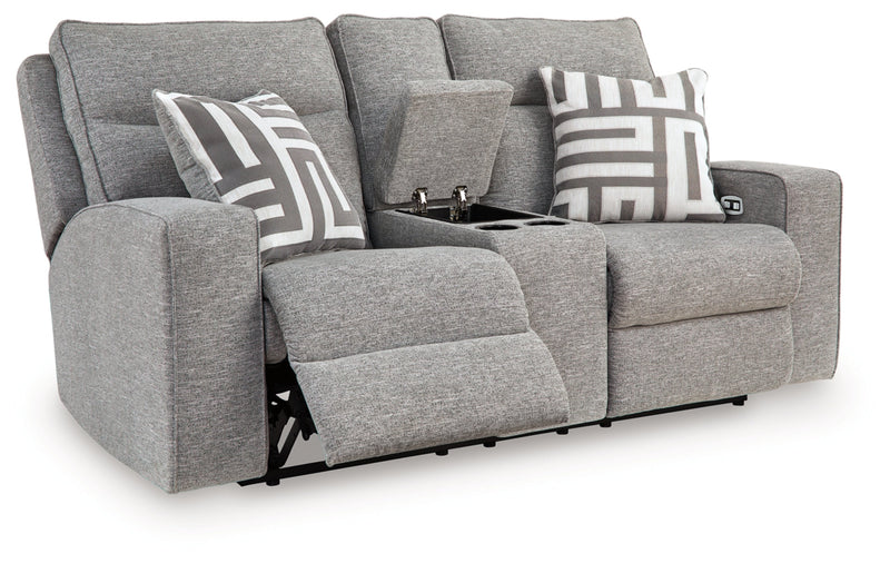 Biscoe Power Reclining Loveseat/Console/Adjustable Headrest