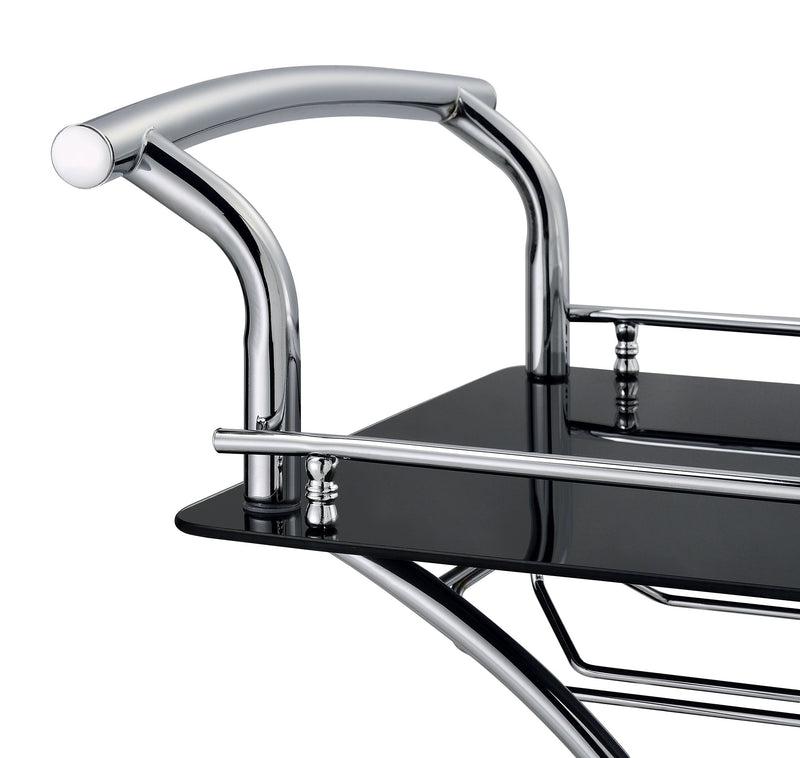 Elfman 2-tier Glass Shelf Metal Bar Cart