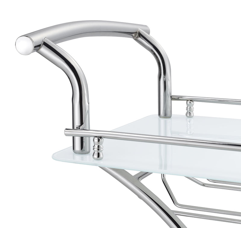 Elfman 2-tier Glass Shelf Metal Bar Cart