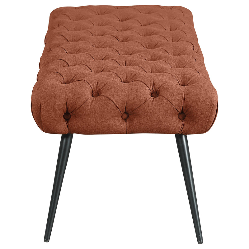 Ella Upholstered Tufted Bench Stainless Steel Legs