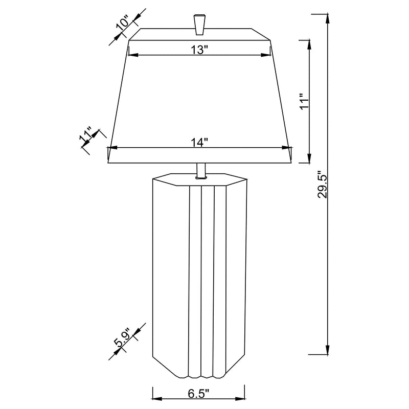 Elena 30-inch Square Tapered Mirrored Table Lamp Brown