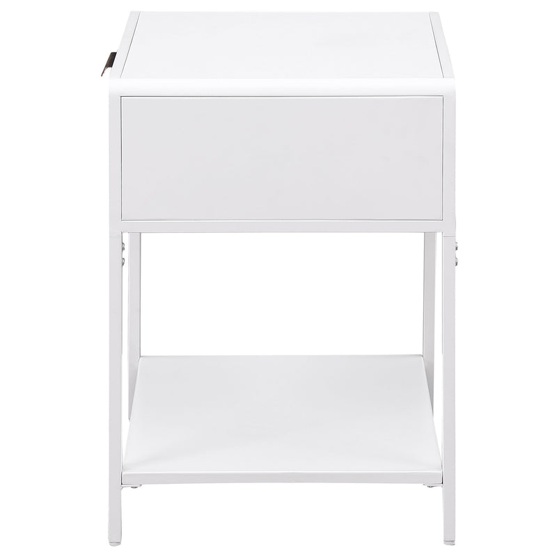Amherst 1-drawer Radio Weave Cane Metal Bedside Table