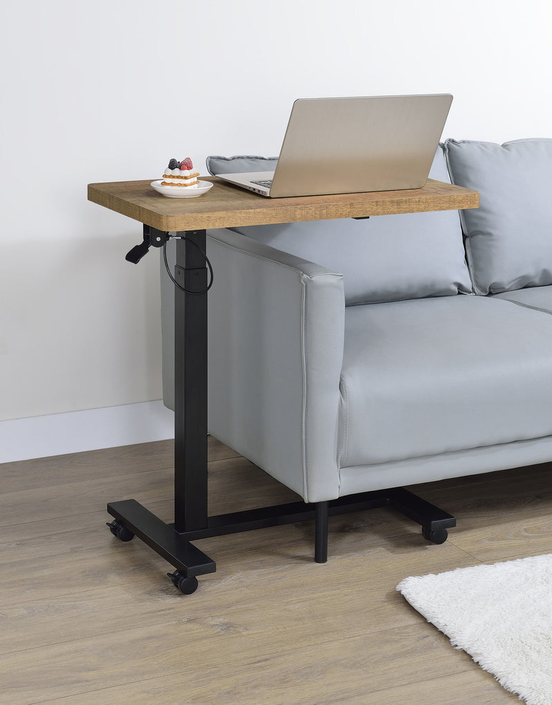 Westpark Pneumatic Adjustable C-Shape Side Table with Casters Black