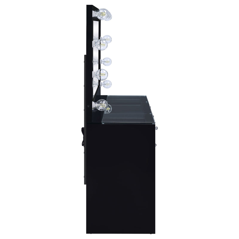 Acena 7-drawer Vanity Set with ing High Gloss