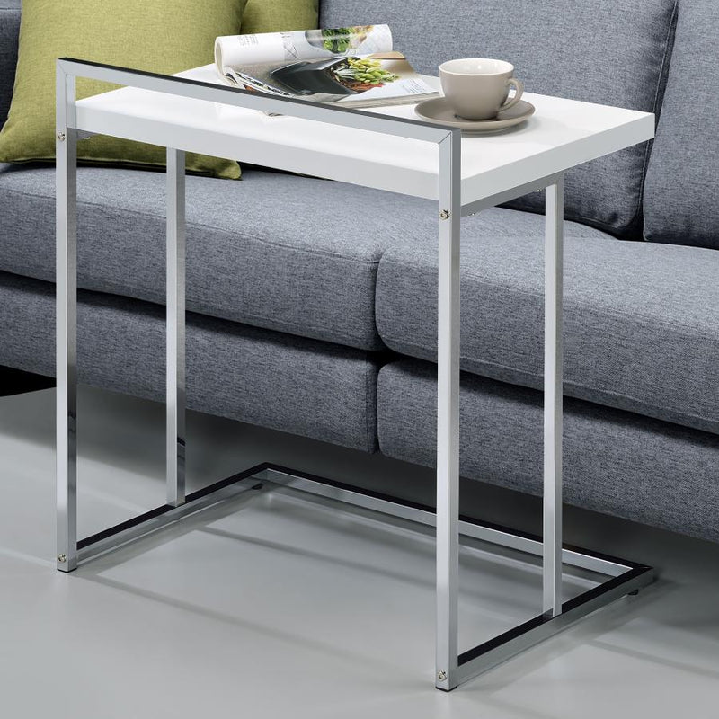 Dani Rectangular C-Shaped Sofa Side Table High Gloss