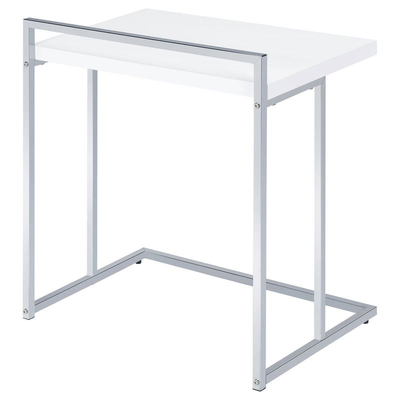 Dani Rectangular C-Shaped Sofa Side Table High Gloss