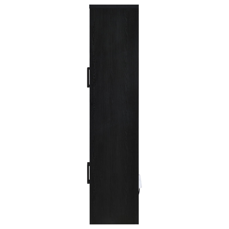 Riva 4-door Tall Accent Display Cabinet LED Lighting Black