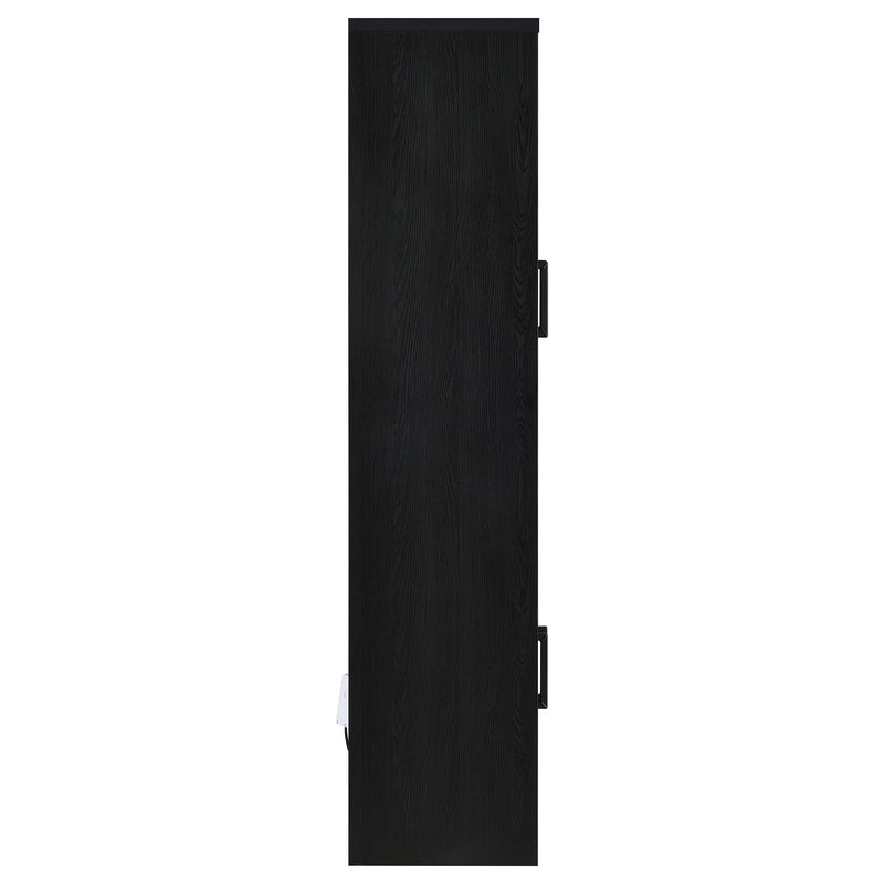 Riva 4-door Tall Accent Display Cabinet LED Lighting Black