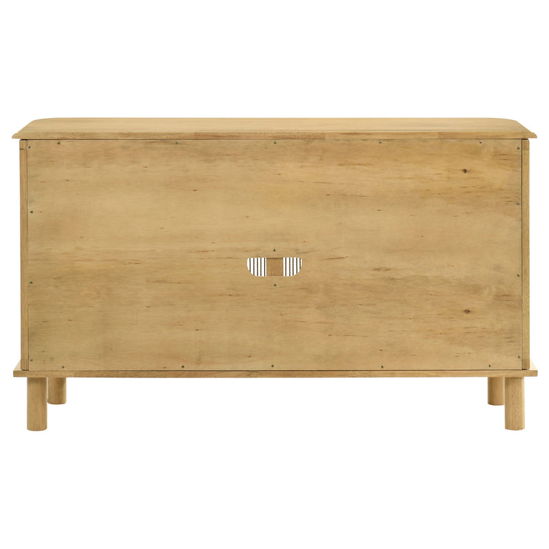 Ervine 3-Door Rope Panel Sideboard Accent Storage Cabinet Natural