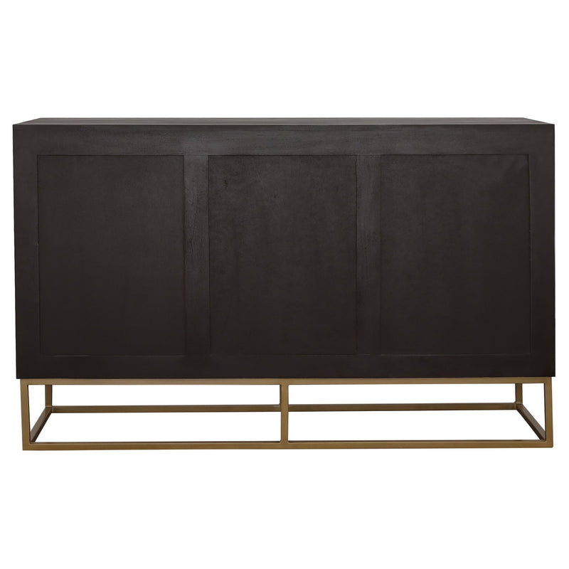 Zara 2-door 57-inch Wood Accent Storage Cabinet Black Walnut