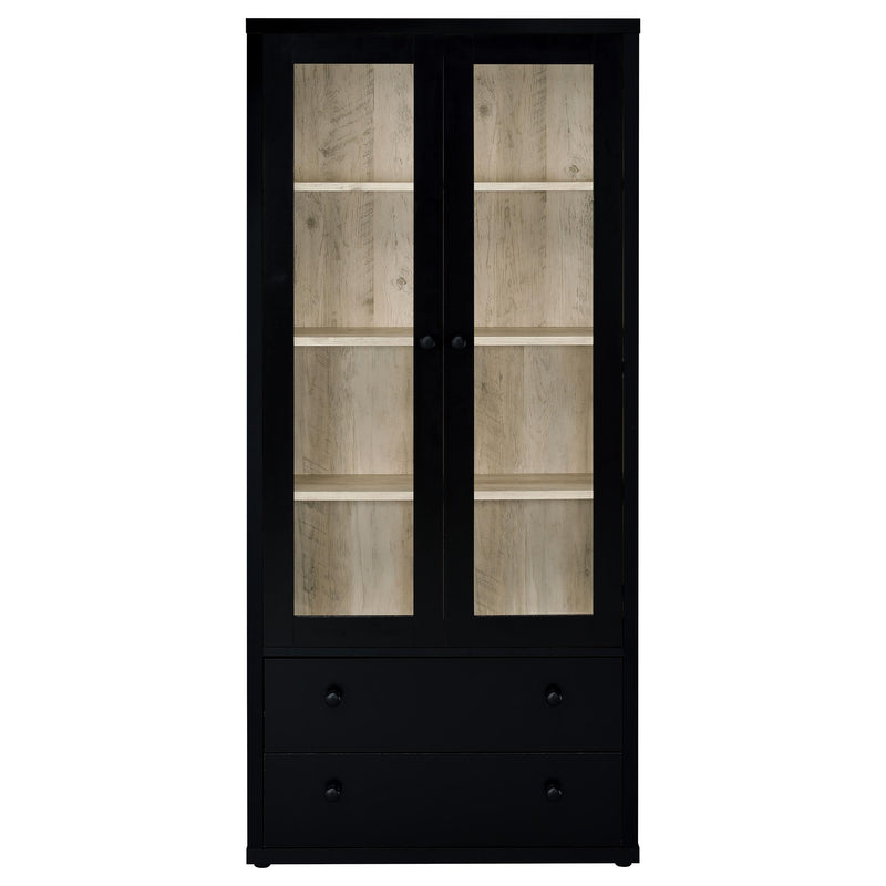 Hawthorne 4-shelf Glass Door Tall Cabinet with Drawers