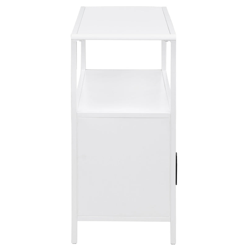 Amherst 2-door Radio Weave Cane Metal Accent Cabinet