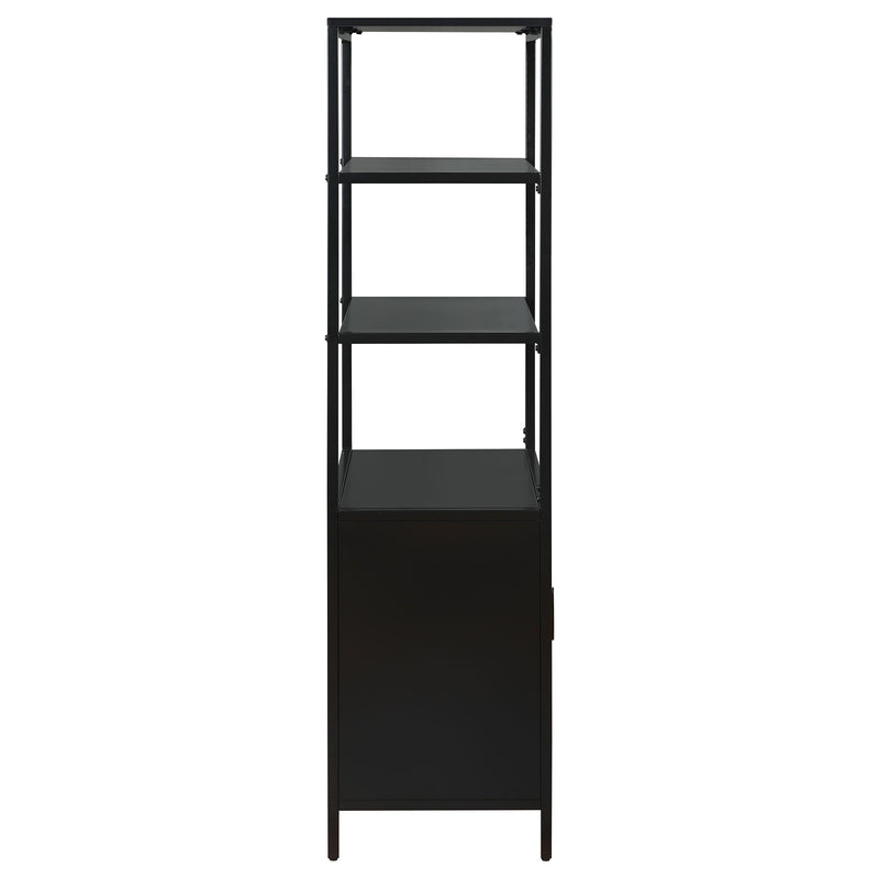 Amherst 3-shelf Radio Weave Cane Metal Accent Cabinet