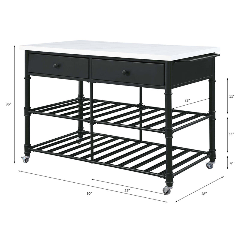 Emery Kitchen Island & Serving Cart