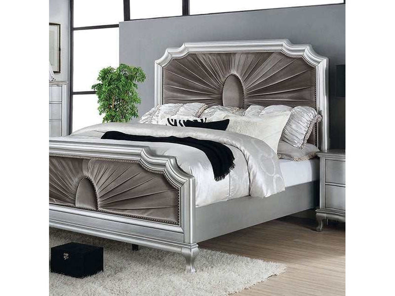 Aalok Silver/Warm Gray Eastern King Bed