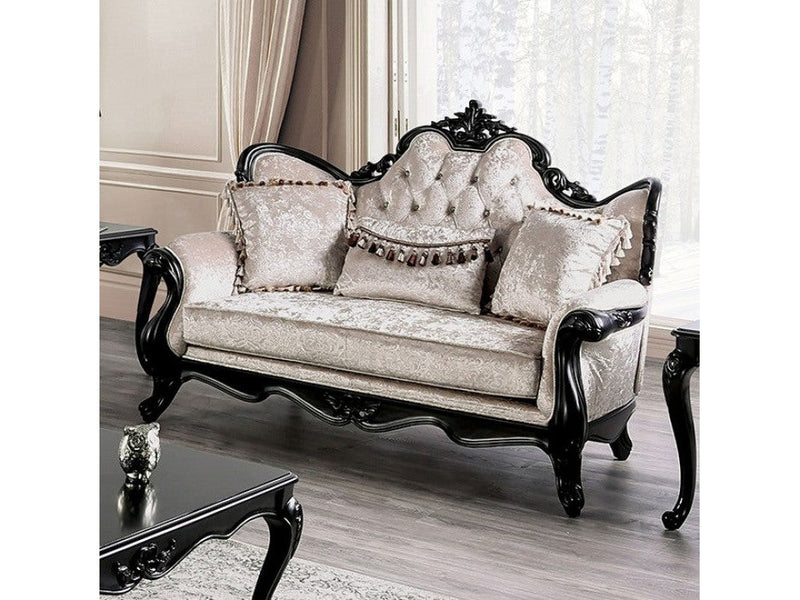 Acapulco Black/Off-White Loveseat