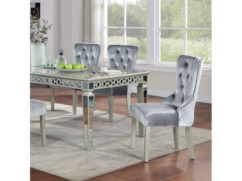 Adalia Silver/Dark Gray Dining Table