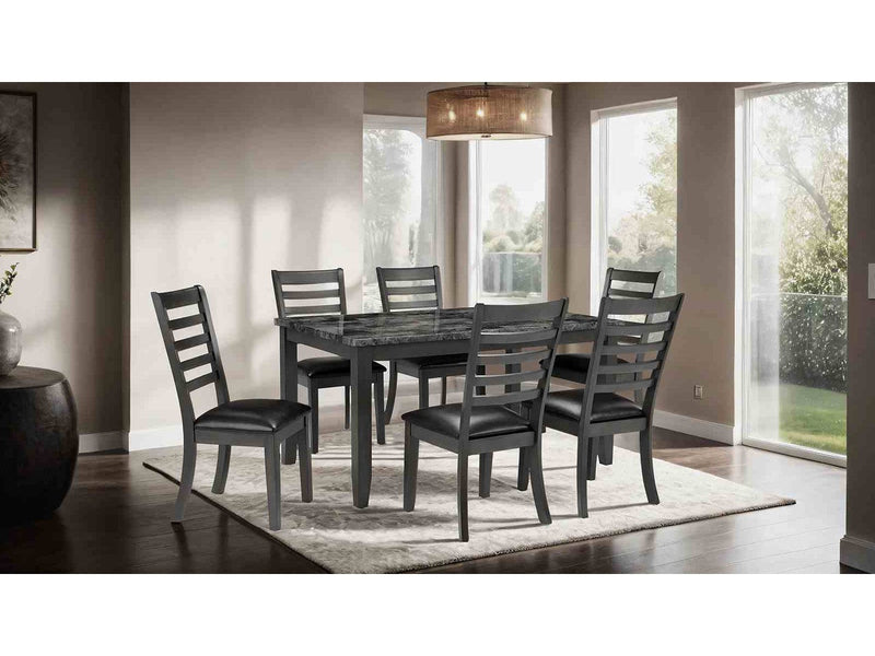 Adia Dark Gray 7 Pc. Dinning Table Set