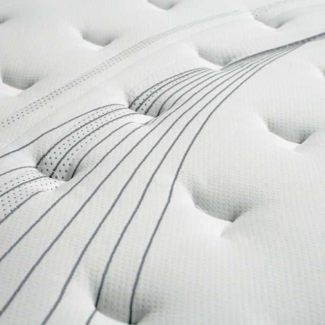 Afton White/Gray 12" Euro Box Pocket California King Coil