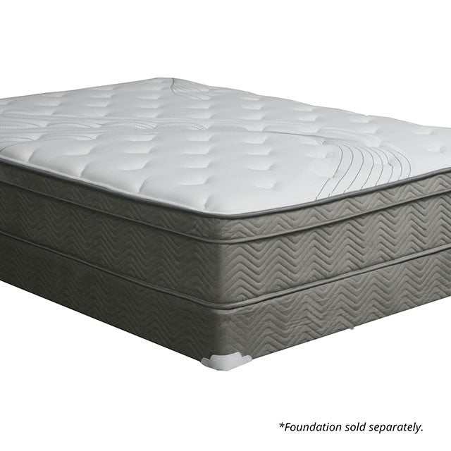 Afton White/Gray 12" Euro Box Pocket  Queen Coil