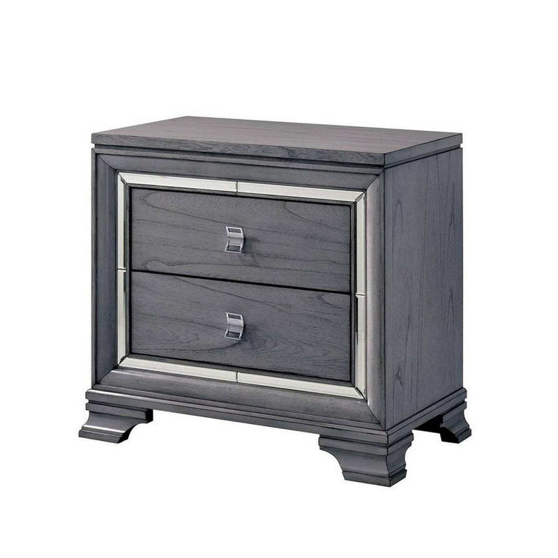 Alanis Gray 4pc Cal. King Bedroom Set w/ LED Light Trim