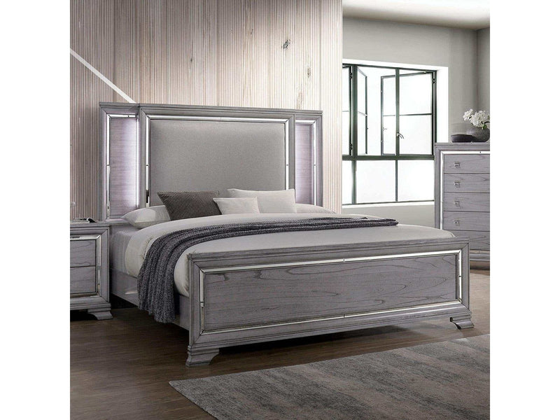 Alanis Gray Cal. King Bed w/ LED Light Trim