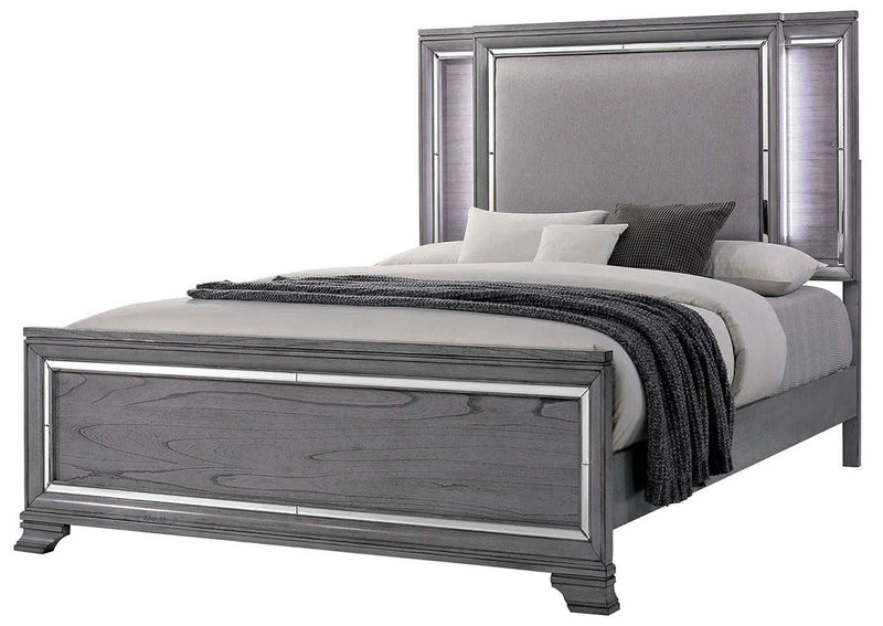 Alanis Gray Cal. King Bed w/ LED Light Trim