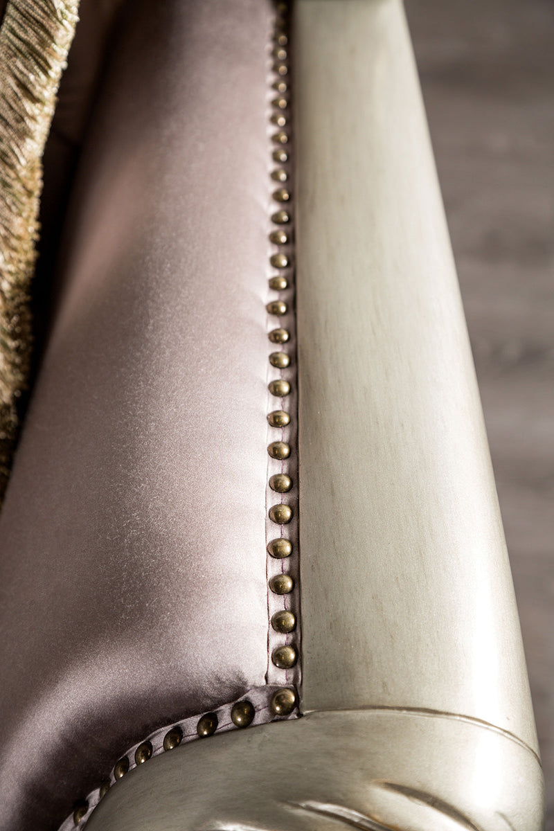 Albacete Champagne & Purple Velvet Loveseat