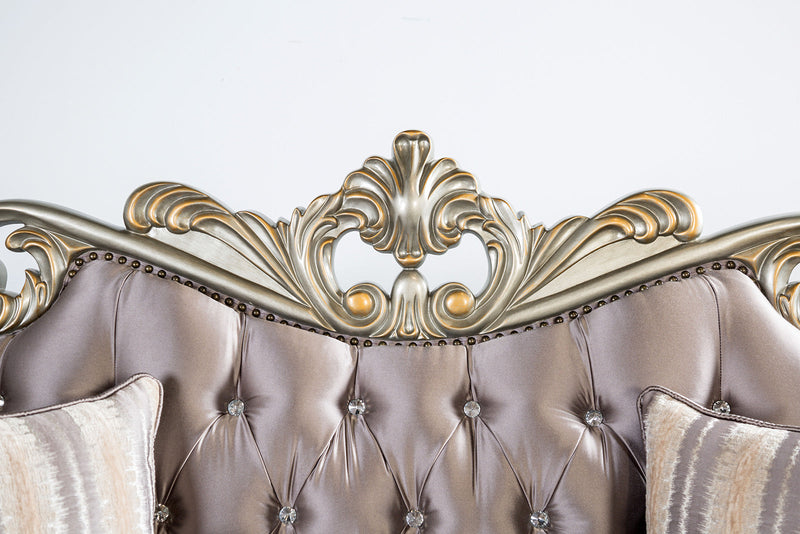 Albacete Champagne & Purple Velvet Loveseat