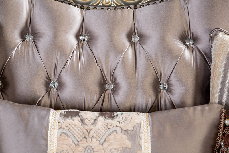 Albacete Champagne & Purple Velvet Sofa