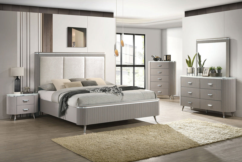 Aldridge Light Gray Eastern King Bed