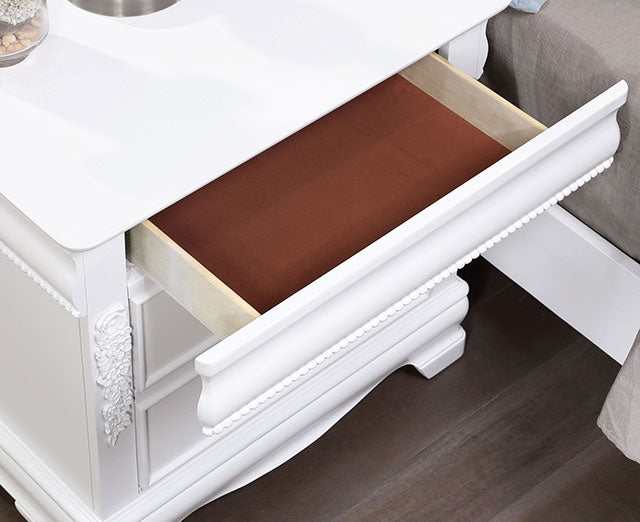 Alecia White Nightstand w/ USB