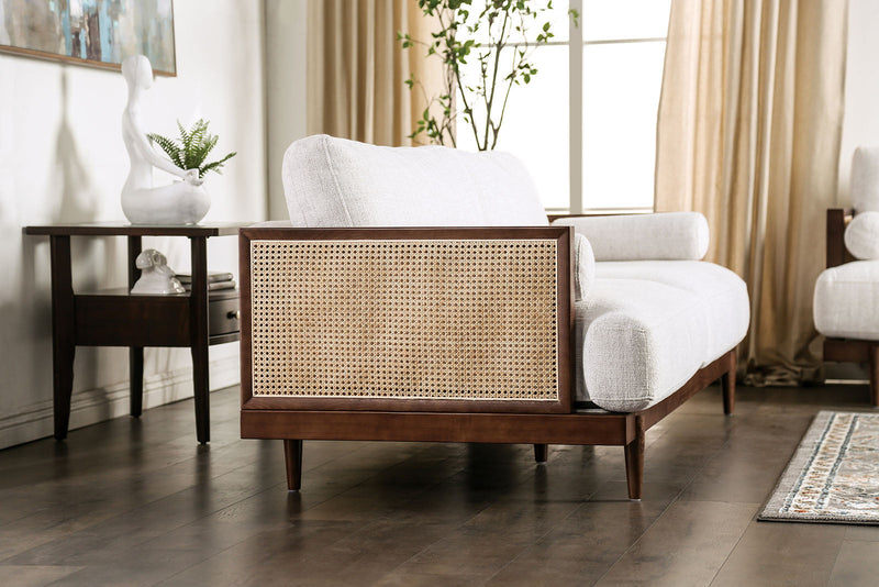 Alesund Beige/Walnut Sofa & Loveseat