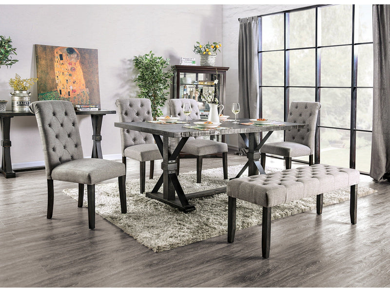 Alfred Antique Black/Light Gray 6 Piece Dining Set