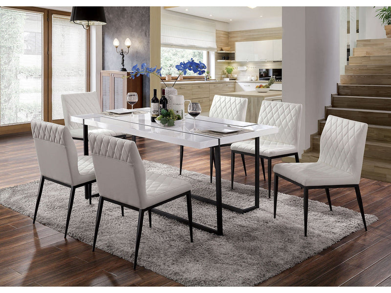 Alisha White/Black 7 Pc. Dining Set