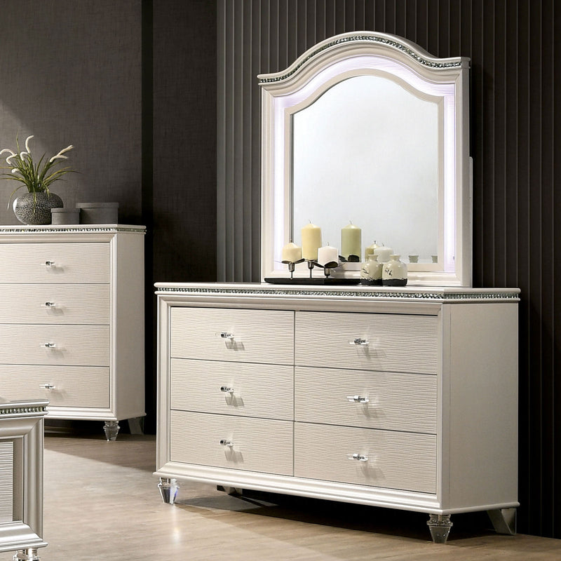 Allie Pearl White 4 Pc. Full Bedroom Set w/ Trundle