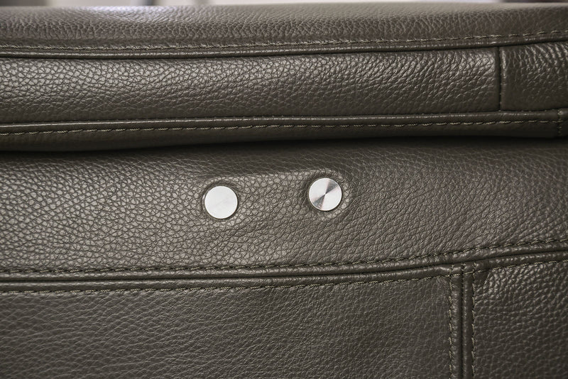 Altamura Gray Real Italian Leather Power Reclining Sofa