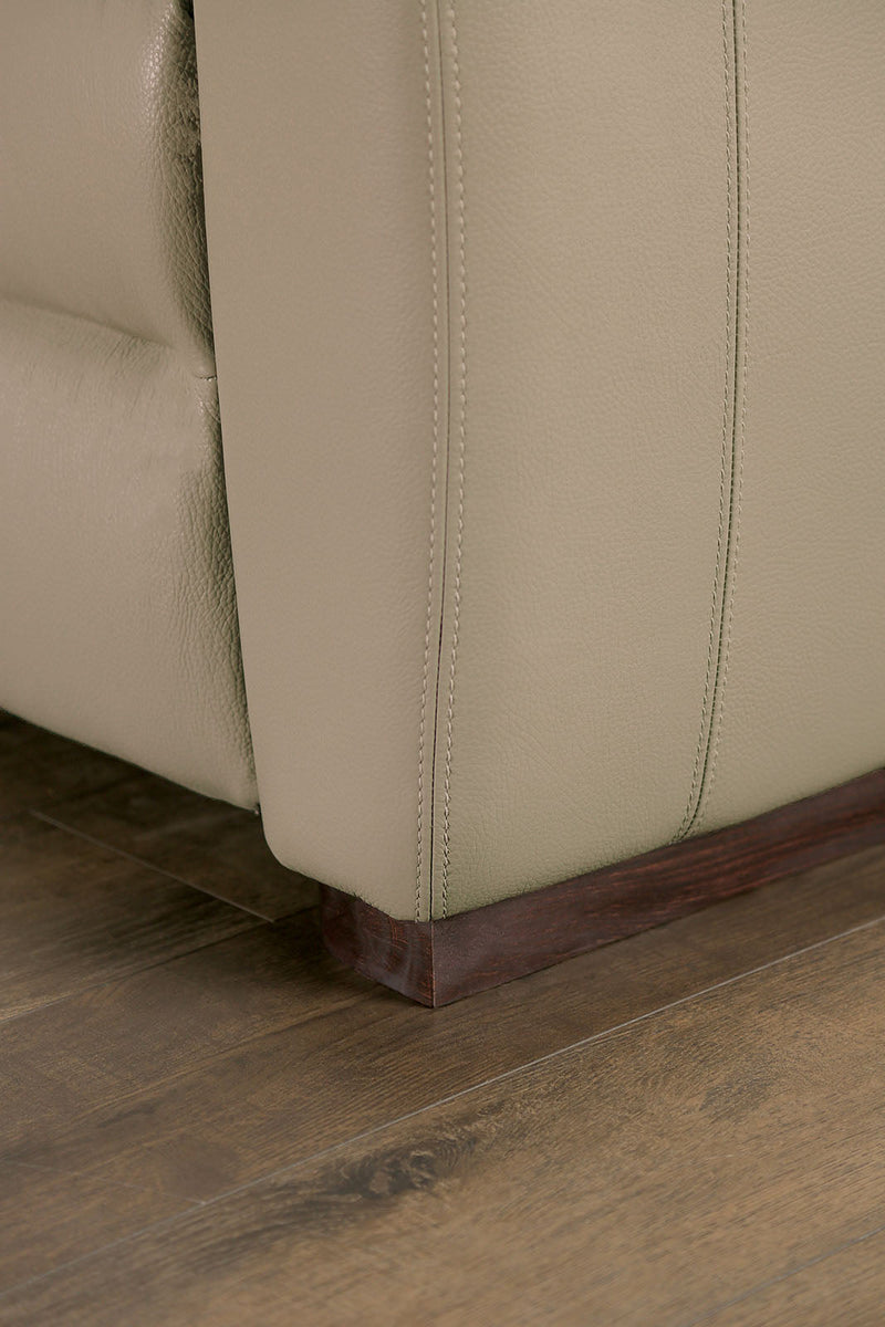 Altamura Taupe Real Italian Leather Power Reclining Sofa & Loveseat