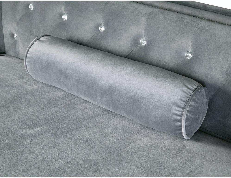 Amie Gray L Shape Sectional Sofa w/ Storage Chaise