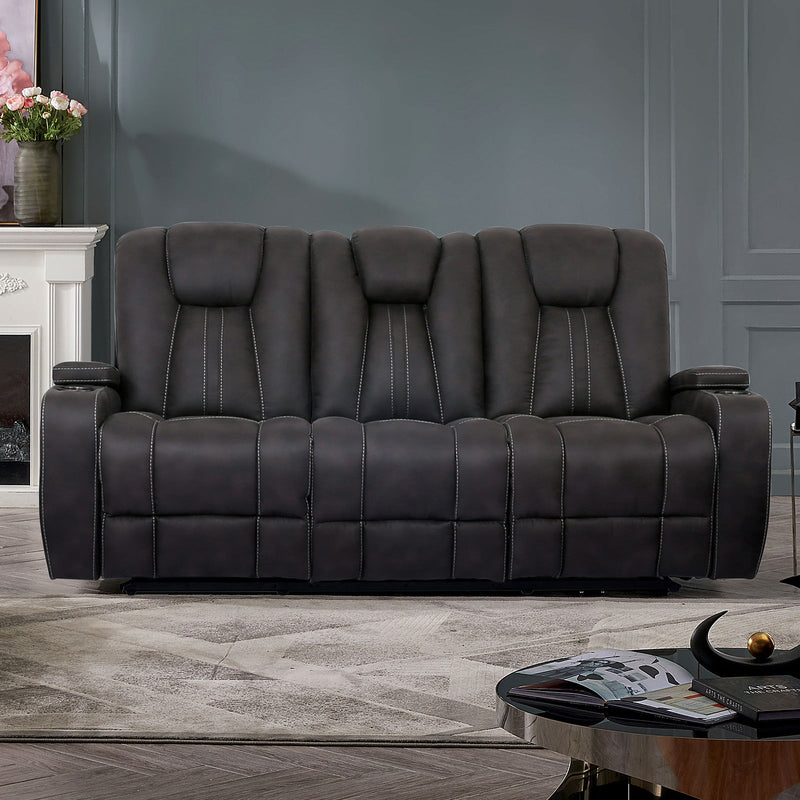 Amirah Dark Gray Sofa & Glider Loveseat